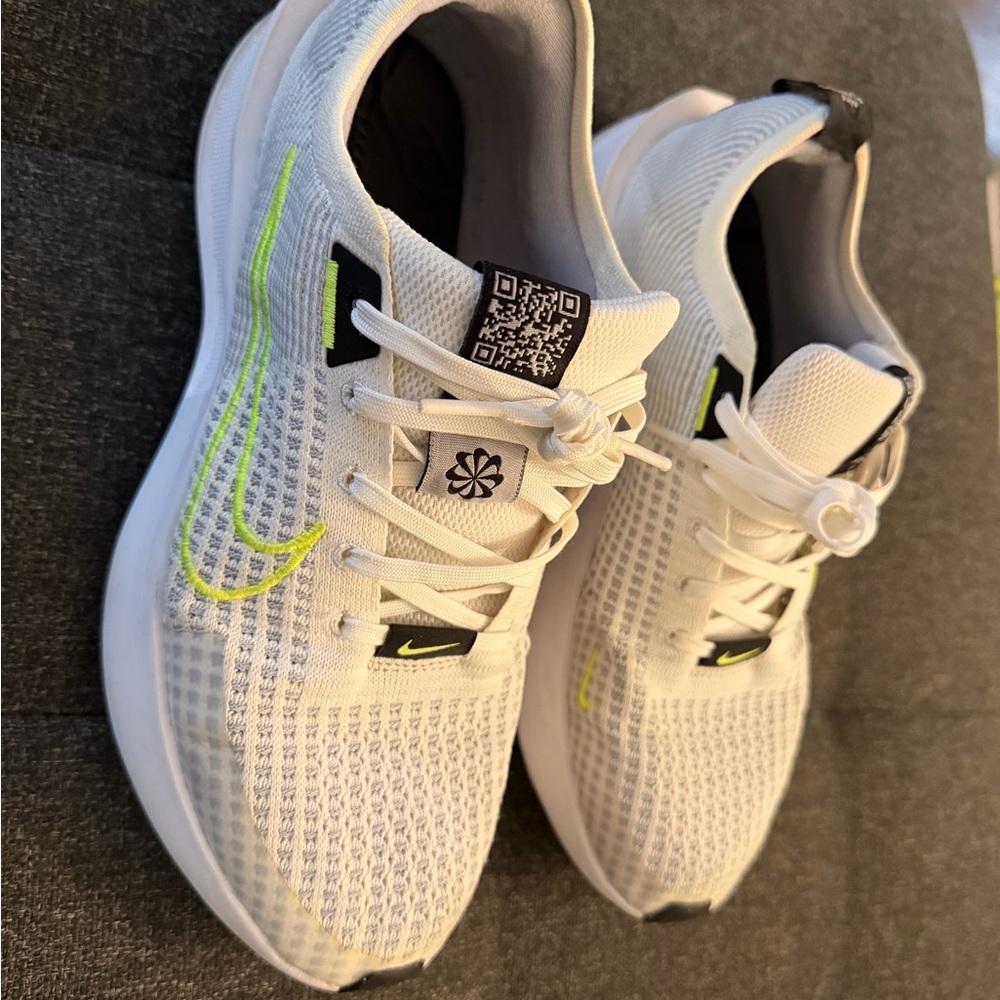 Nike White and Neon Green Athletic Shoes